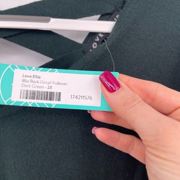 Love Ella Women's Dark green V-Neck Sweater - Picture 5 of 8